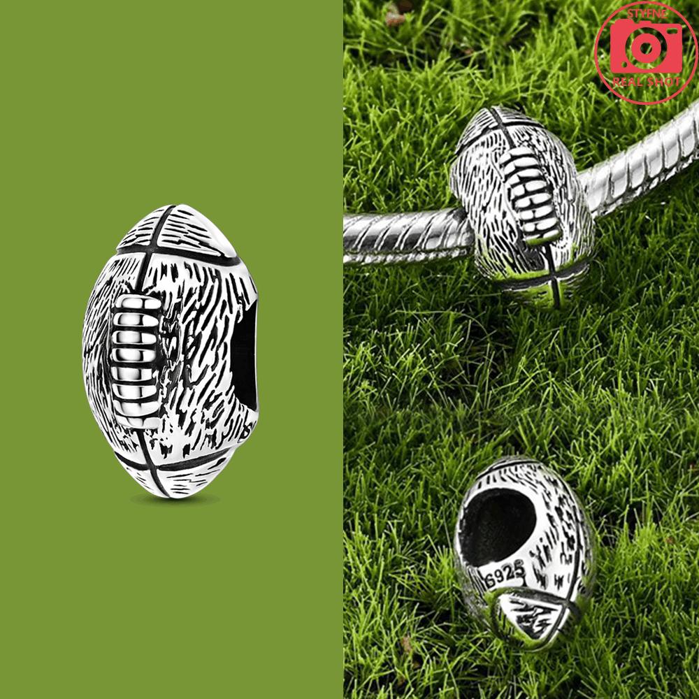 

Charms Silver 925 Realistic Football Charms Beads Fit Bracelet DIY Jewelry Gift For Women