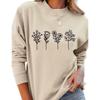 Womens Fall Winter 4 Floral Print Casual Long Sleeve Hoodie