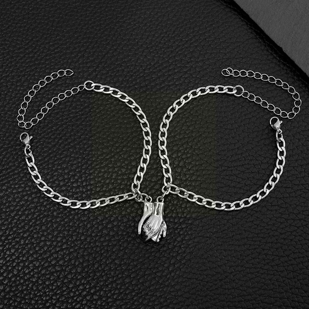 1 Pairs Couple Hold Hands Magnet Bracelets Decoration Friendship Chain Fashion Bracele Valentines Jewelry Gift For Women Me K9t3