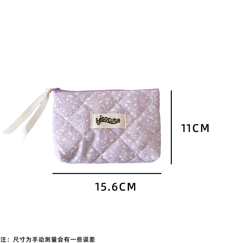 Ins Korean Quilted Coin Purse Coin Pouch Girl Mini Wallet Earphone Data Cable Bag Student Lipstick Makeup Bag Campus Card Holder