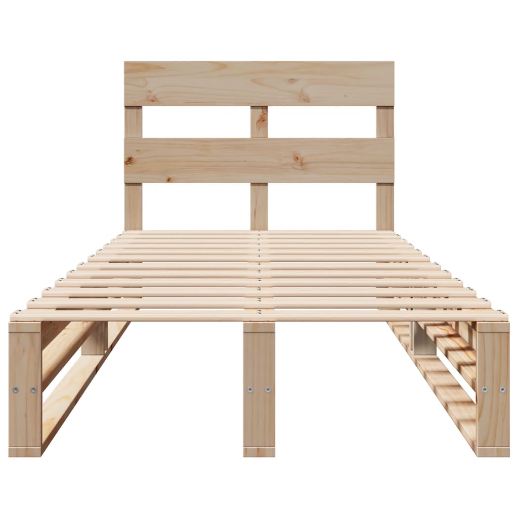 Solid Wood Bed Frame without Mattress 75 x 190 cm Pine Wood