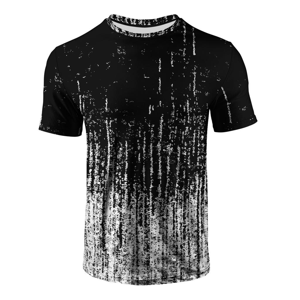 Summer Men's 3D Printed Crew Neck T-Shirt Fashion Versatile Breathable Trend Casual
