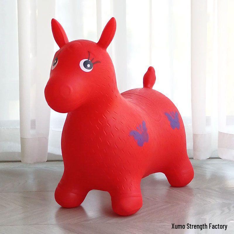 Extra Large Inflatable Bouncy Horse with Music - Thickened Leather Ride-On Pony for Children