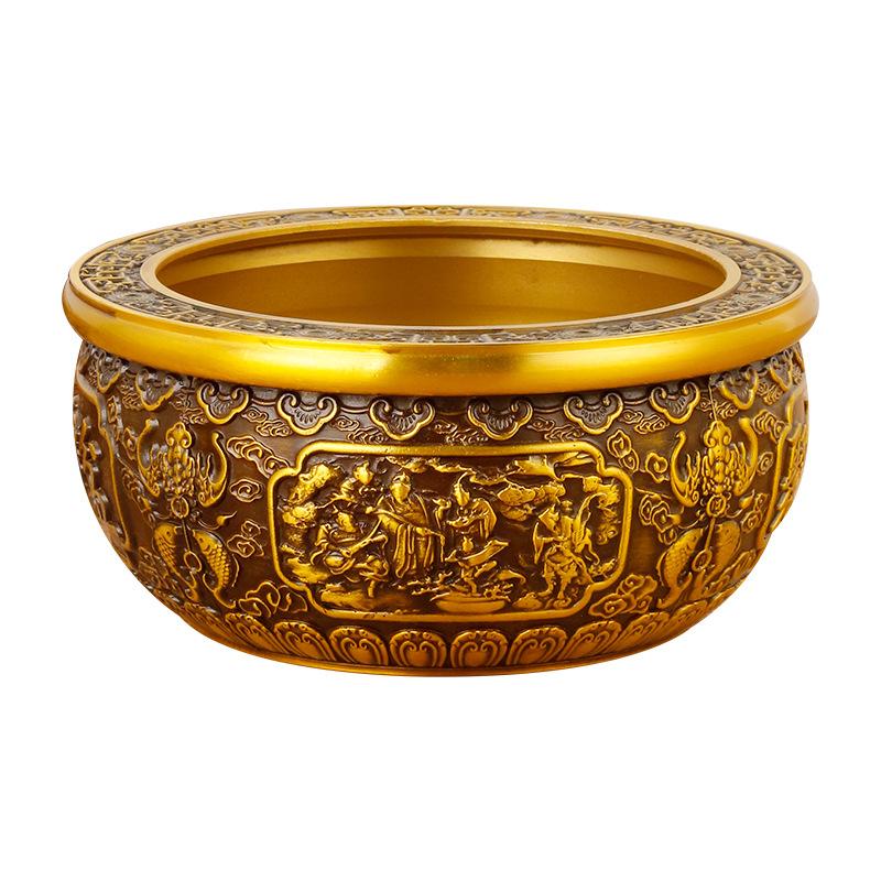 Crafts Universe Gold Hot Copper Desktop Ornament Wealth-Attracting Treasure Bowl Ope