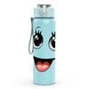 1PC Cute Smiley Tongue Face Print 750ml Color Plastic Sports Water Bottle Leakproof Flip Straw Lid Suitable for Sports Office Home Use