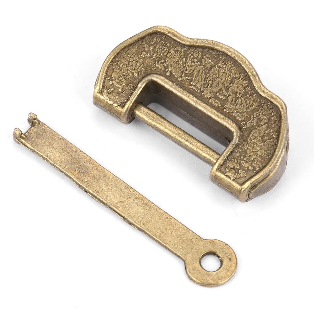 

Chinese Vintage Padlock Antique Retro Style Lock Key for Jewelry Box Drawer Cabinet (Small)