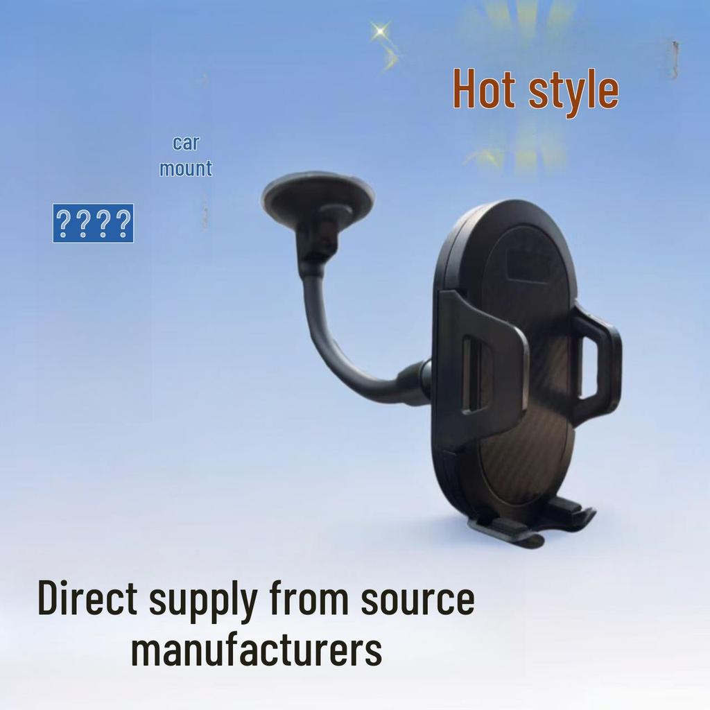 Flexible Long Arm and Suction Cup Car Phone Holder with Auto-Locking Feature