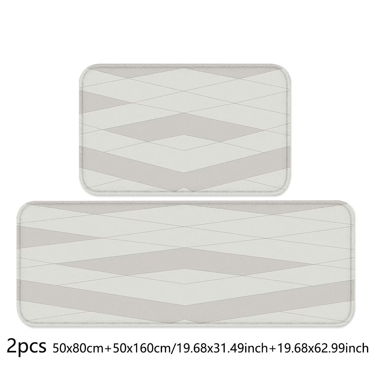 

Минималистский геометрический утолщенный фланелевый кухонный ковер 50x80 см + 50x160 см Ковры для кухни, прачечной, спальни, кровати и дверного проема для украшения дома 50x80cm+50x160cm