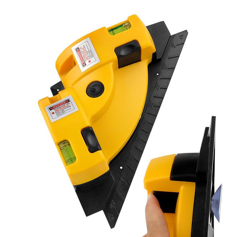 90° Tile Laying Tool: Wall Tile Level, Laser Angle Meter, Right Angle Ground Line Guide