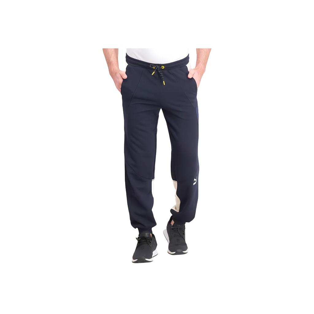 Puma Contrast Knit Drawstring Joggers Men Bottoms Navy-Blue 598582-06