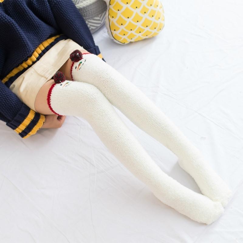Women's Fuzzy Thigh High Socks Soft Coral Fleece Knee Socks Winter Warm Socks Comfortable over Knee High Socks Xmas-Gift