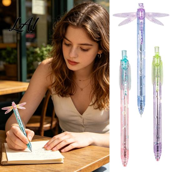 Handschrift Gereedschap voor Kantoor Glanzende Vleugels Transparant Plastic Pen Libelle Gel Schrijfwaren met Interactieve Decoratieve Pennen Dagelijks Gebruik Flapperend