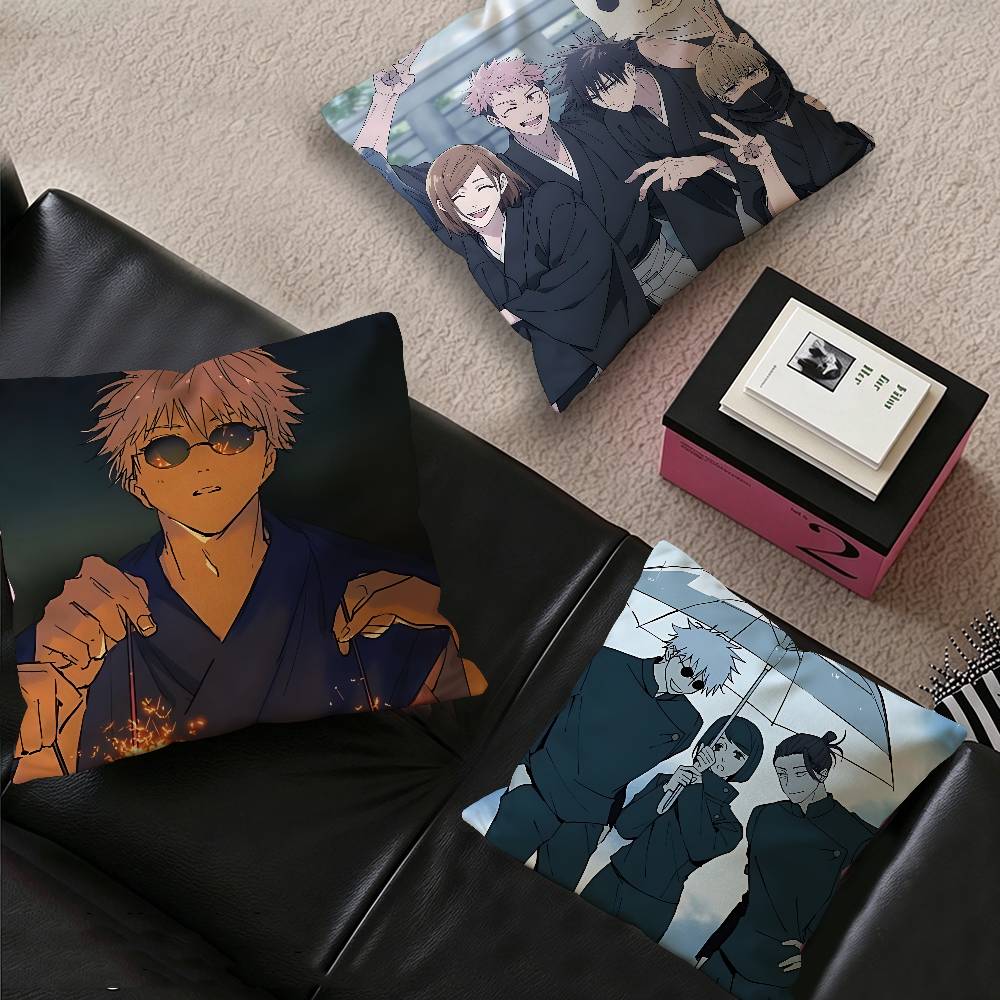 JJujutsuS Kaisen Cushion Cover Car Throw Pillow Case For Sofa Car Christmas Gift xcm xcm