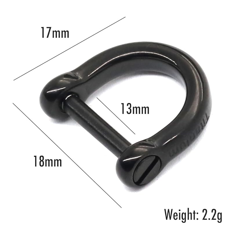 [TUNUKE] D-ring Titanium Small Size Mini Screw Type with Screwdriver Key Ring Key Ring Carabiner Key Car (Glossy Black X2)