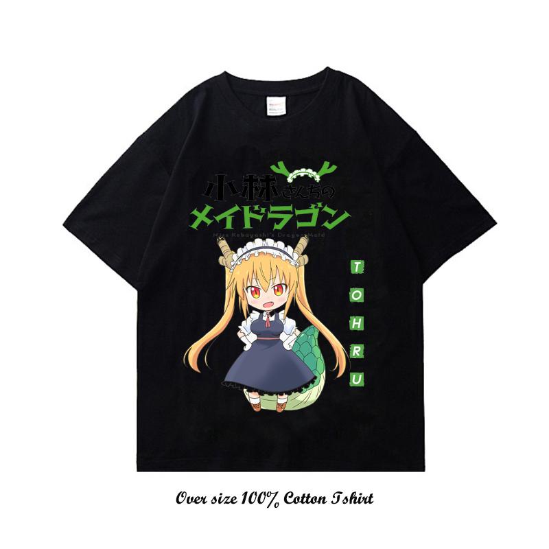 Anime Miss Kobayashis Dragon Maid Graphic Print T Shirt Fashion Plus Size Cotton Crew Neck Short Sleeve T Shirt Women Unisex