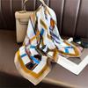 New Luxury Silk Scarfs Square Scarf Korean Fashion Kerchief Popular Silk Scarves Bandanna Wraps Scarf Decoration Shawl 70*70Cm