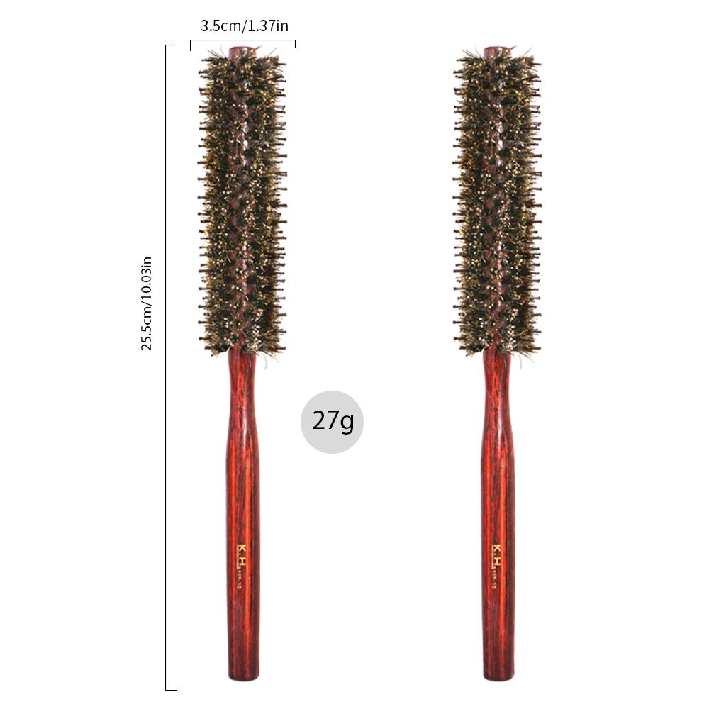 

Мужская круглая вращающаяся щетка с деревянной ручкой, мягкая щетина, саржевая расческа для волос, натуральная щетина, женская массажная щетка для завивки волос, парикмахерский инструмент