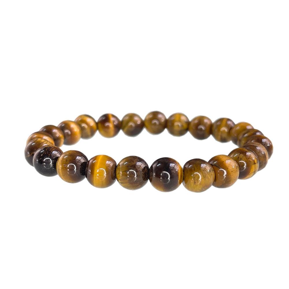 Natural Stone Beaded Bracelet 6-10mm Stretch Yoga Jewelry - Tiger Eye Turquoise Agate Jasper Healing Bangles for Women Men