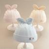 Cotton Newborn Baby Hats Cute Bunny Soft Warm Hat for Boy Girl Babies Simple Solid Beanie Cap Toddler Head Accessories 0-3M