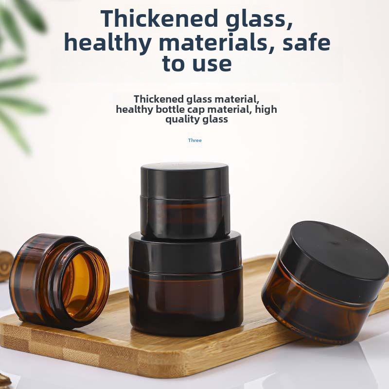 50g Brown Glass Cream Bottle, 20g Face Cream & Eye Cream Light-Proof Cosmetic Bottle