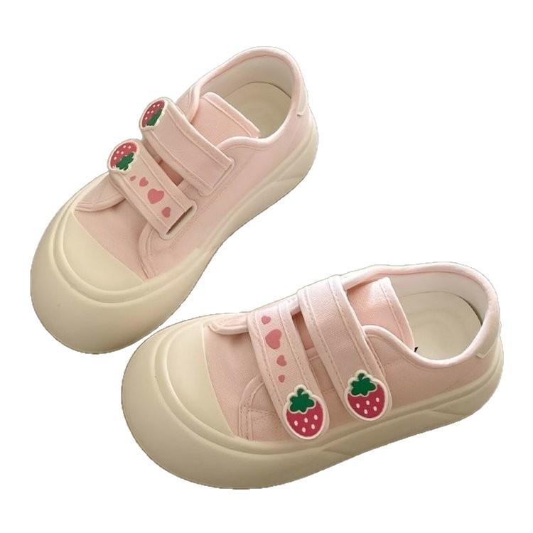Korean campus style platform canvas white shoes women's 2025 new Velcro ins student versatile comfortable board shoes