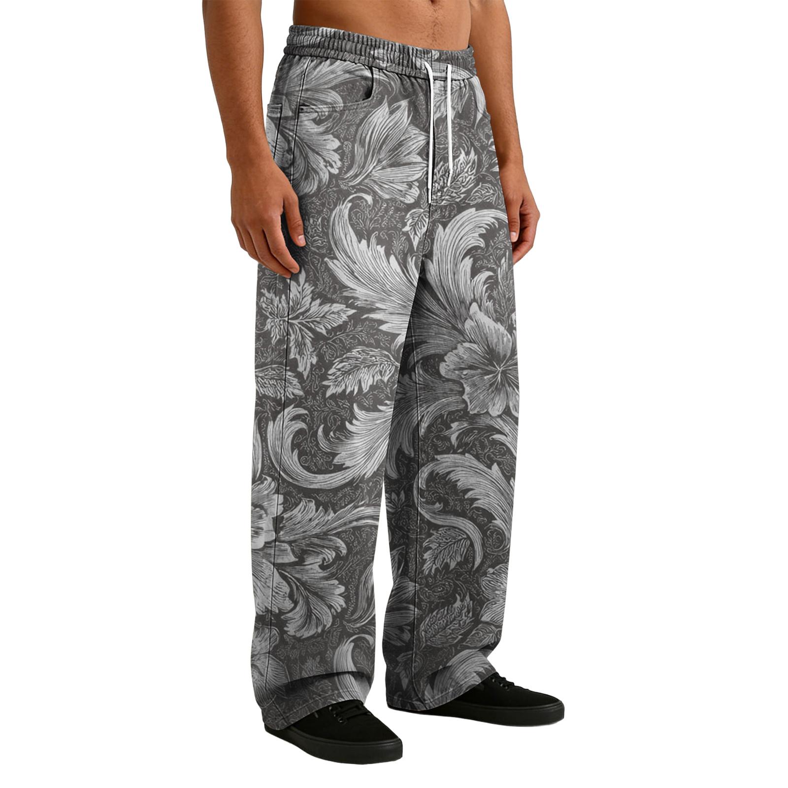 

Men s Casual Stretch Waist Drawstring Straight-Leg Pants XL