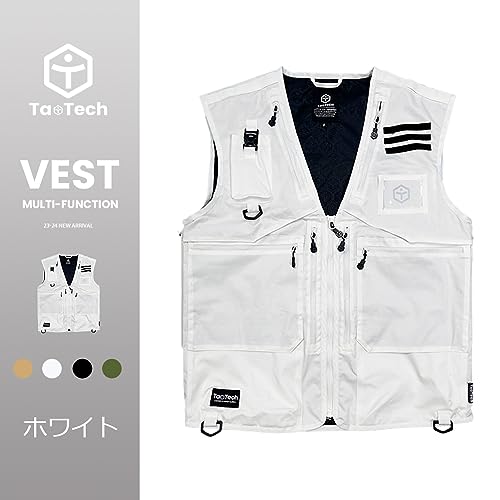 [TaoTech] Multi-functional Vest, Fishing Vest, Multi-functional, Pockets, Chest Pocket, 100% Cotton, Workwear, Breathable, Quick-drying Jacket, Work C
