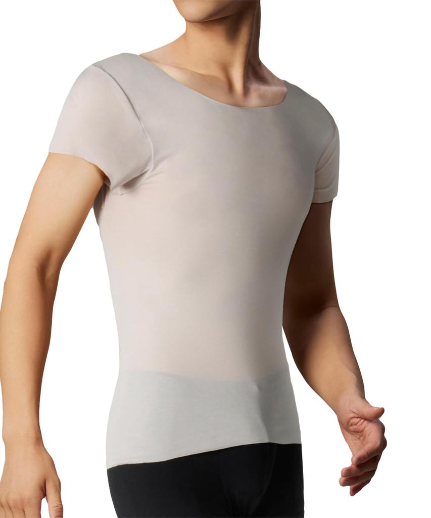 by Wacoal Organic cotton blend short breathable sweat quick drying antibacterial and deodorant crew free L [Bros Men] innerwear, 2/4 sleeve, sleeve,