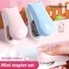 Macaron Color Mini Stapler Cartoon Design Test Paper Stapler Cute Bookbinding Machine  School Use
