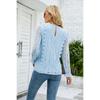 Autumn New Women's Solid Color Hollow Lace Long Sleeve Sexy Knit Lace Top, Amazon Europe America Cross-border Style