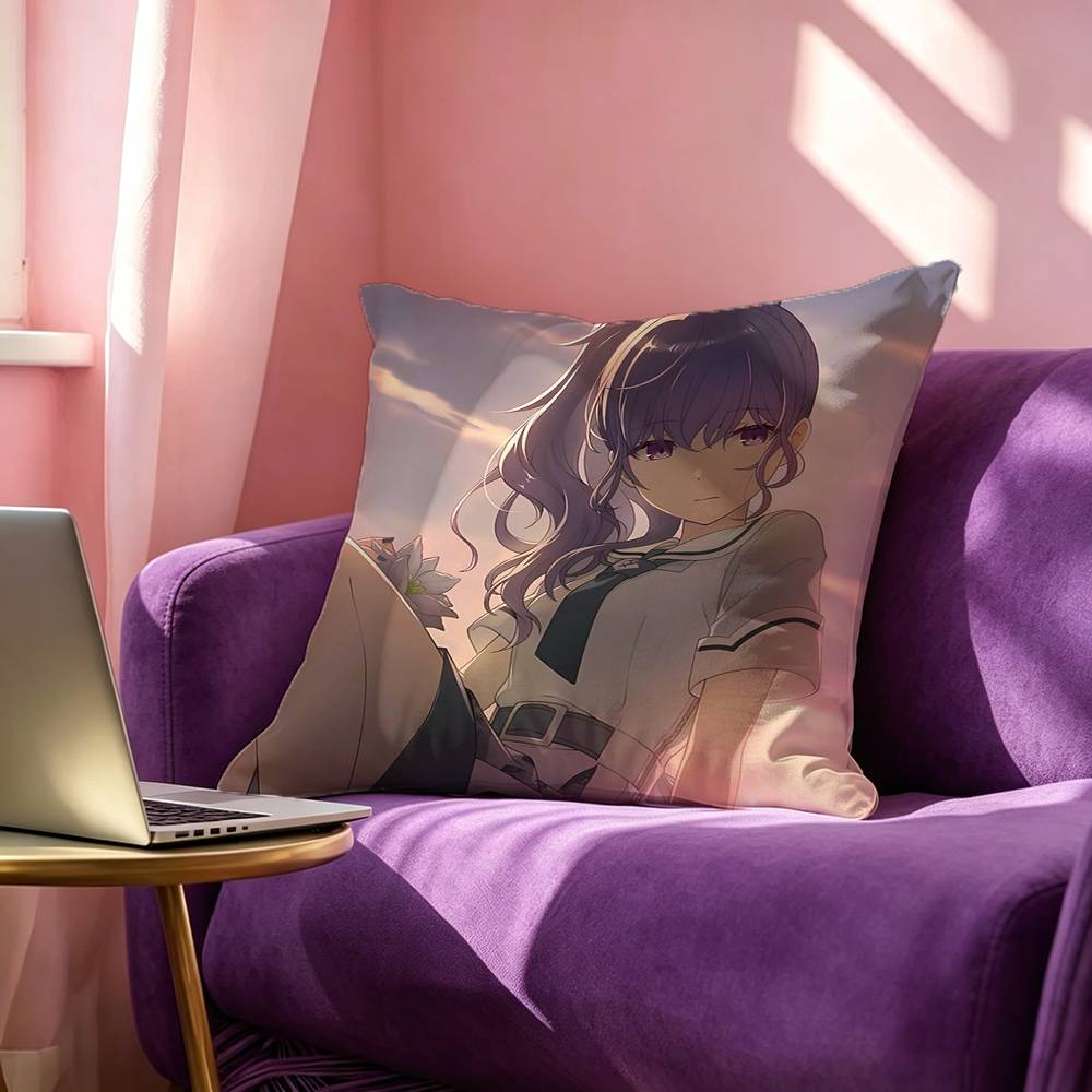 Anime Cartoon Game PProject SSekai Asahina Mafuyu Pillow Case Square DoubleSided Sofa Cushion Cover Bedroom Bedside Pillow