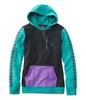 Cozy Camp US Size Warm 1000139126 L.L.Bean Women's Hoodie, Colorblock, Fit, Regular, Small, Teal/Midnight Black, Multicolor,