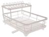 Two-Tier Dish Rack White Draining Rack for Dishes with Drain