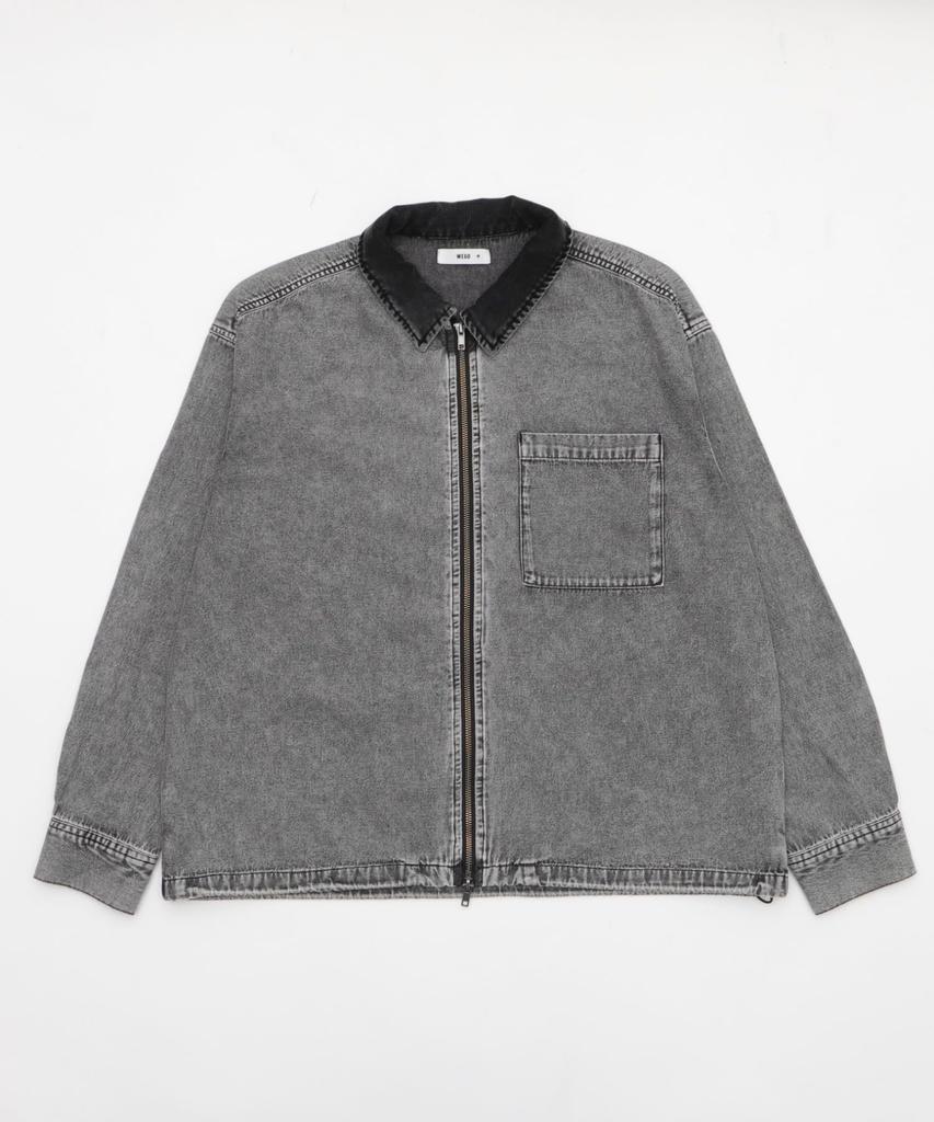 WEGO Denim Shirt Size Denim Black Men's Jacket, M,
