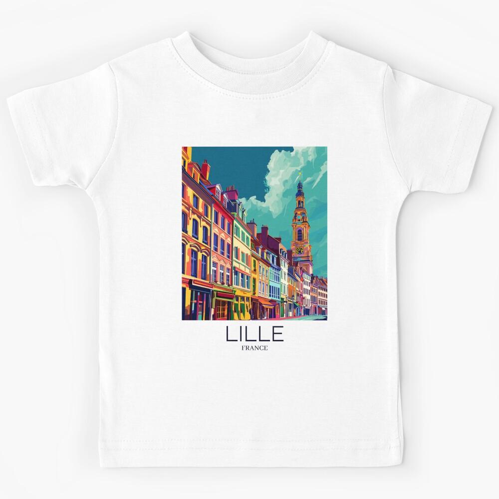A Pop Art Travel Print of Lille - France Kids T-Shirt 170
