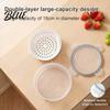 Kitchen Drainer for Produce Round Fruit Vegetable Storage Container 2-Layer Food-Grade PP Crisper with Box Lid Drain Basket Leak-Proof Sealed Fridge
