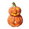 Yousheng Light Up Halloween Decoration Ceramic Carved Pumpkin Skull Bat Figurine LED Tabletop Ornament for Halloween Home Shelf Desk Decor