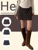 Korean Style High-Waisted Plaid Wool A-Line Mini Skirt for Women - Autumn/Winter Slimming Design