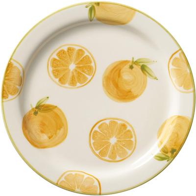 Banko Ware Morning Plate, Orange, Diameter: Approx. 20.5cm, Microwave-Safe, Made In Japan, Product Number 19147