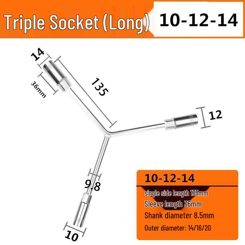 Multifunktionales Dreikant-Steckschlüssel-Set für Auto- und Motorradreparaturen
