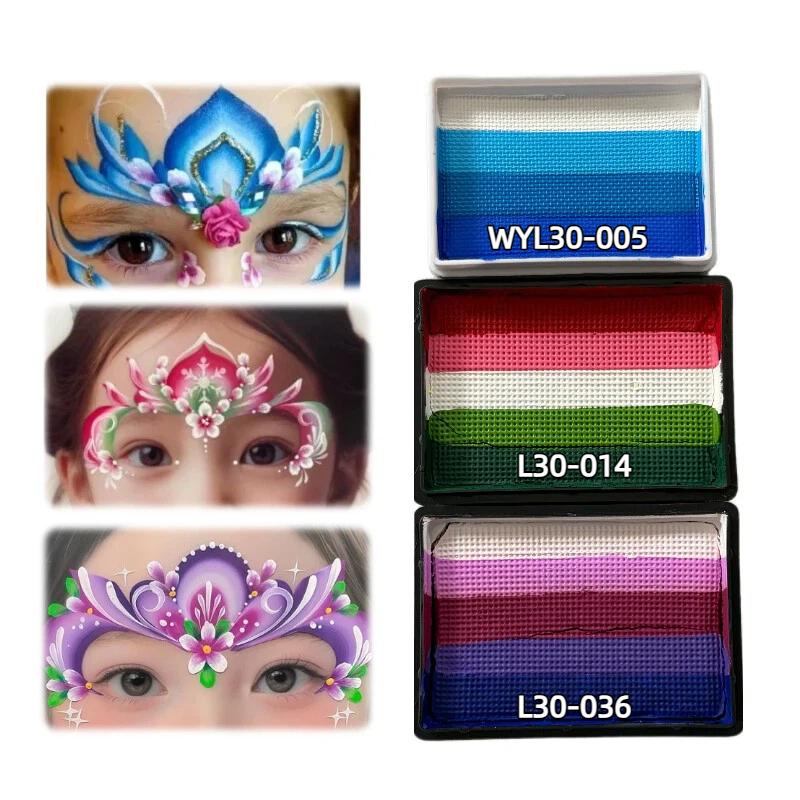 3 30g Children's Professional Rainbow Split Cake Face Painting Body Painting Makeup Is Non-toxic Safe And Easy To Clean