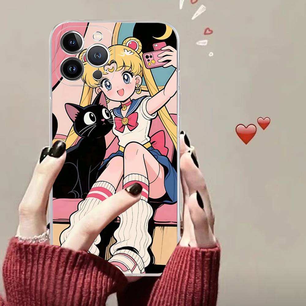 Popular Anime Girl S-Sailor Moon For iPhone 17 16 16e 15 14 13 12 11 Pro Max Mini Plus Phone Case