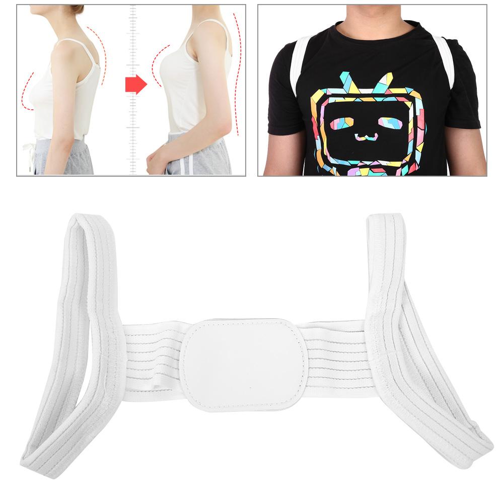 Posture Corrector Breathable Shoulder Back Straightener Adjustable Upper Back BraceL White