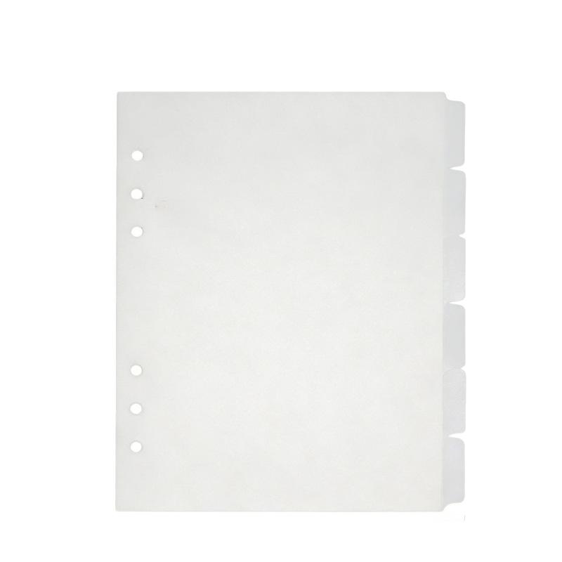 Transparent Frosted Notebook Dividers - 6-Hole A5 A6 A7 Planner Index Pages, Loose-Leaf