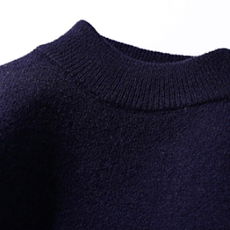 Mao Ren Men's Gradient Warm Knit Mock Neck Long Sleeve Tee
