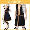 Conjunto de Fantasia Cosplay Premium de Fairy Tail Natsu Dragneel Com Cachecol e Saia Estilosos