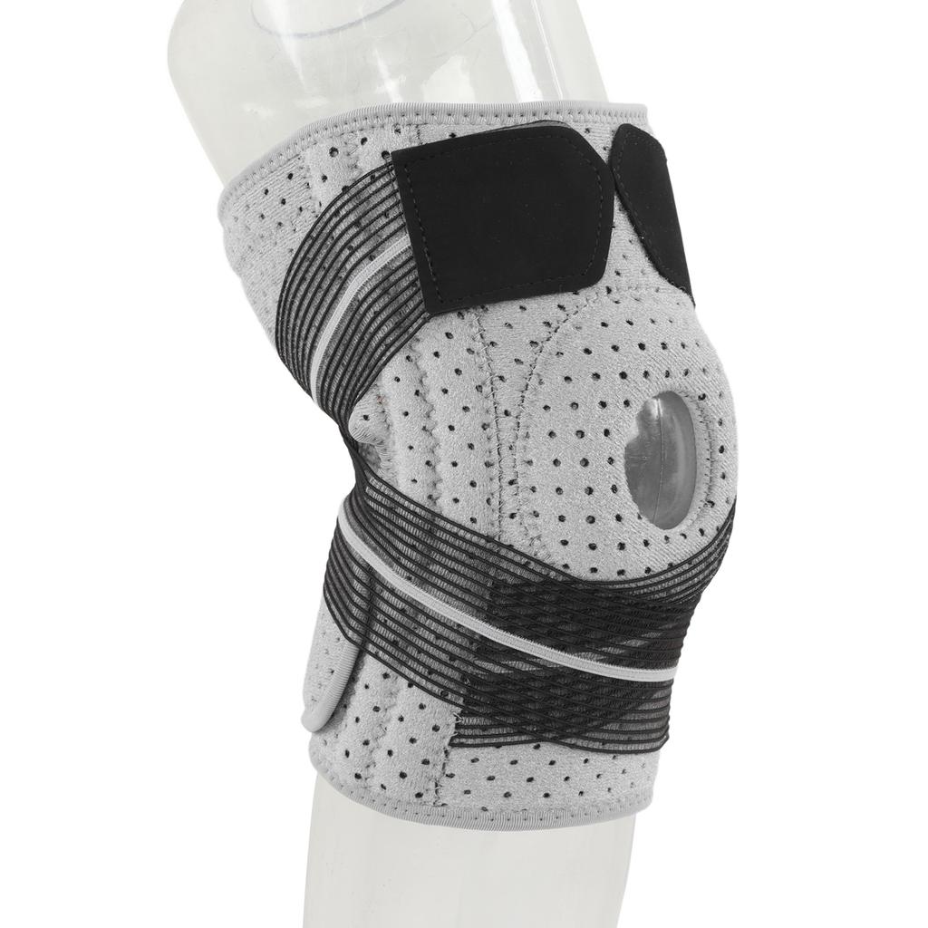 Strap Knee Protector Breathable Comfortable Grey 3D Cutting Ergonomic Design Regulable Protective Knee Pads for Adult