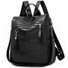 Women's PU Backpack with Patchwork Design Large Capacity Shoulder Bag for Daily Travel