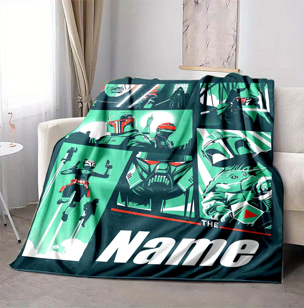 Custom Name Darth Vader Lightsaber Flannel Blanket Throw Blanket Soft Warm Sofa Bed Decor Unique Gift