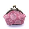 10.5cm Canvas Leaf Print Clasp Coin Purse - Handmade Retro Ladies' Clutch with Snap Closure